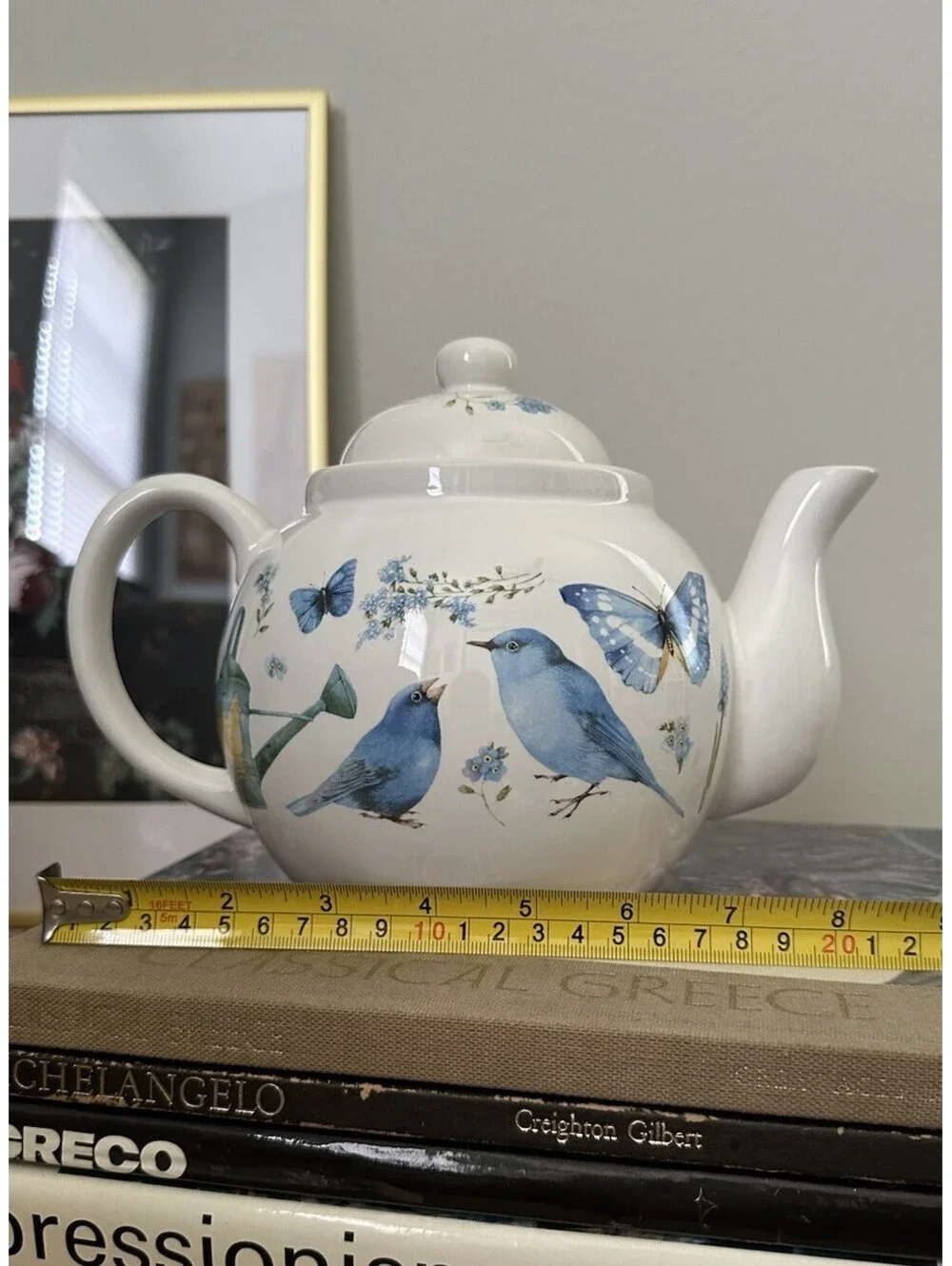 Vintage Hallmark Blue Skies Birds Cottagecore Teapot  Marjolein Bastin 1995